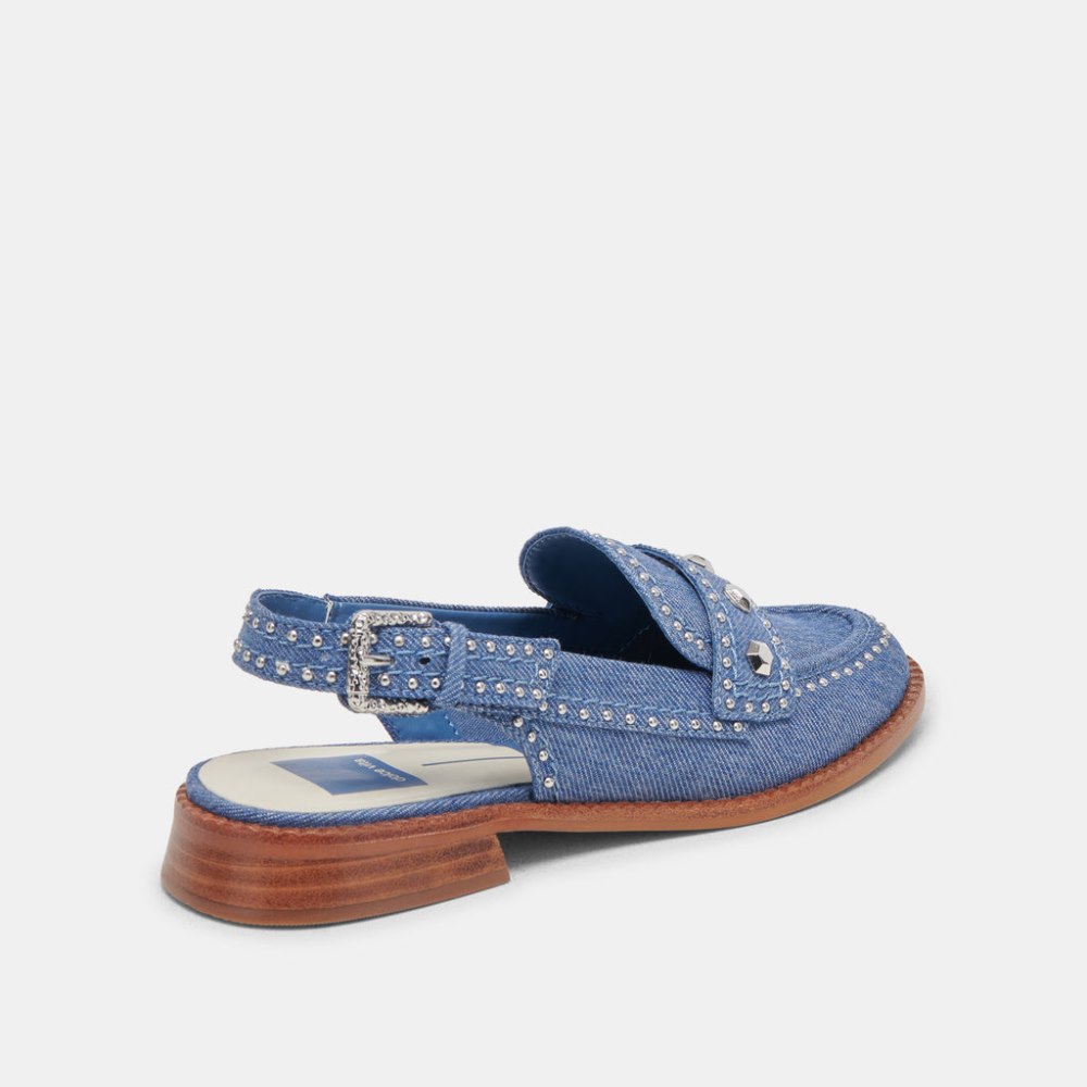 Dolce Vita Hardi Stud Loafers Blue Denim