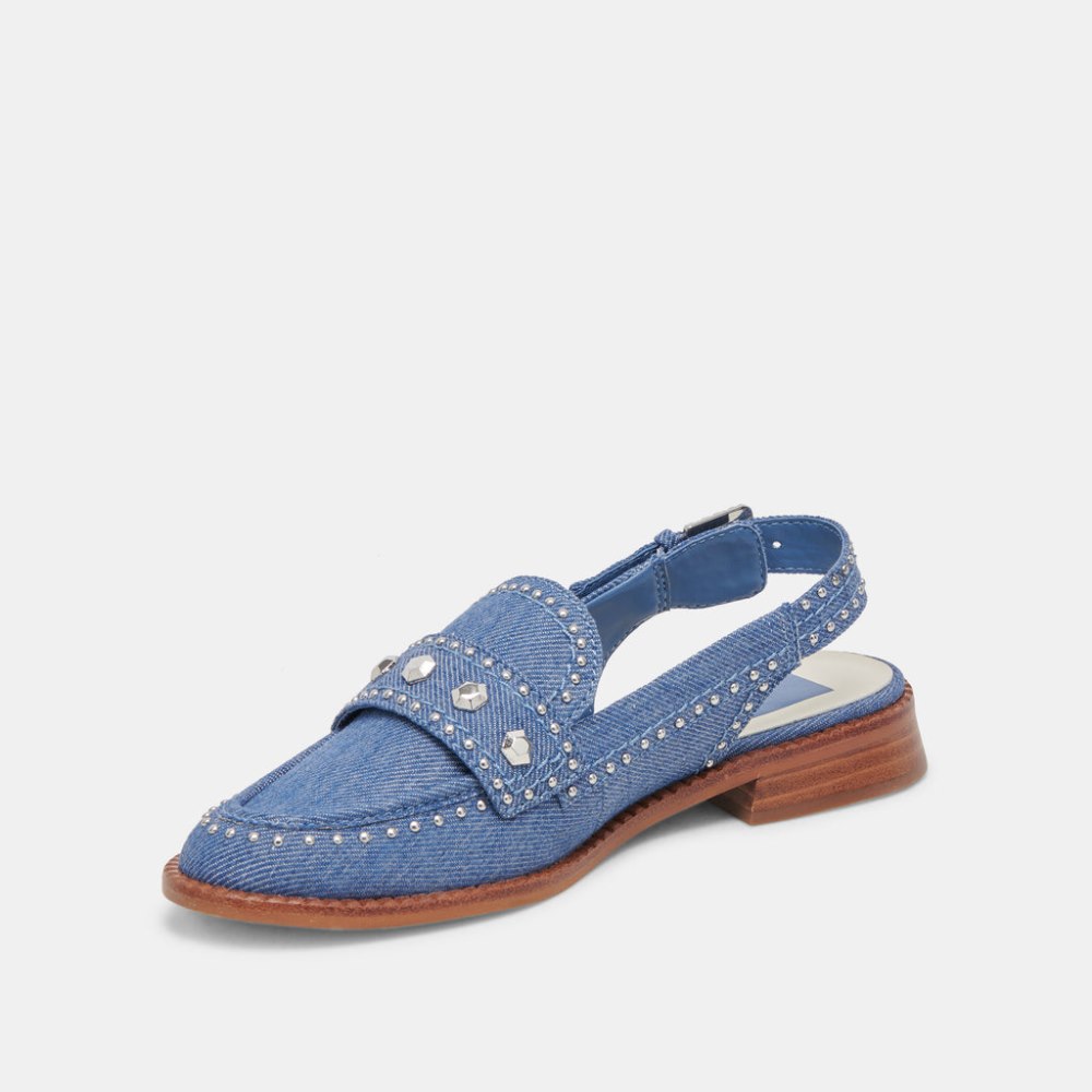 Dolce Vita Hardi Stud Loafers Blue Denim