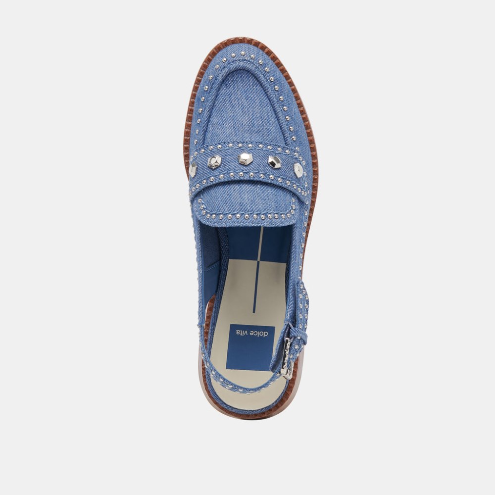 Dolce Vita Hardi Stud Loafers Blue Denim