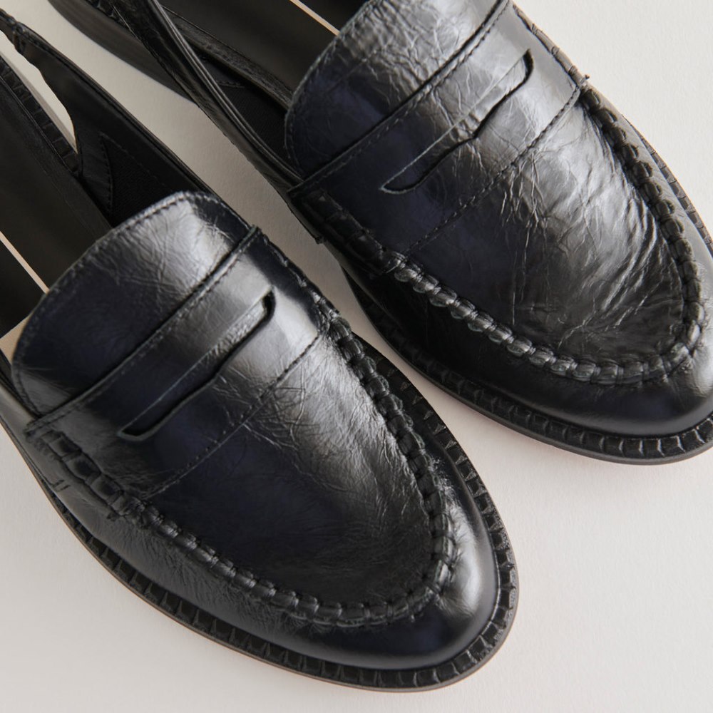 Dolce Vita Hardi Wide Loafers Midnight Crinkle Patent