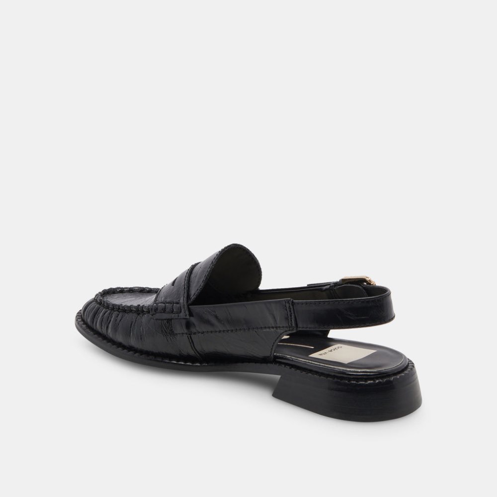Dolce Vita Hardi Wide Loafers Midnight Crinkle Patent