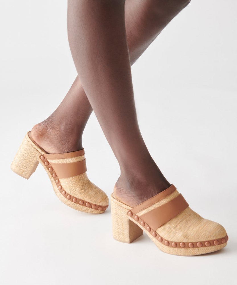 Dolce Vita Carmac Heels Lt Natural Raffia