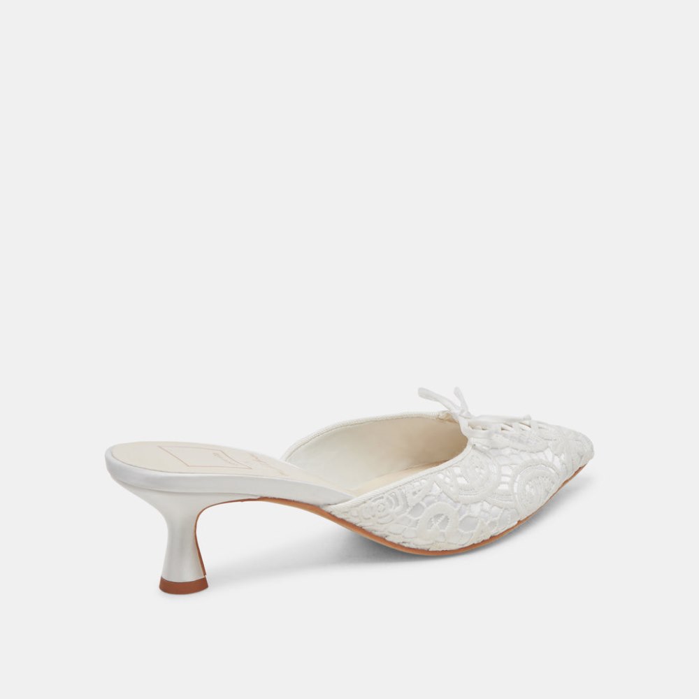 Dolce Vita Camile Heels White Floral Eyelet