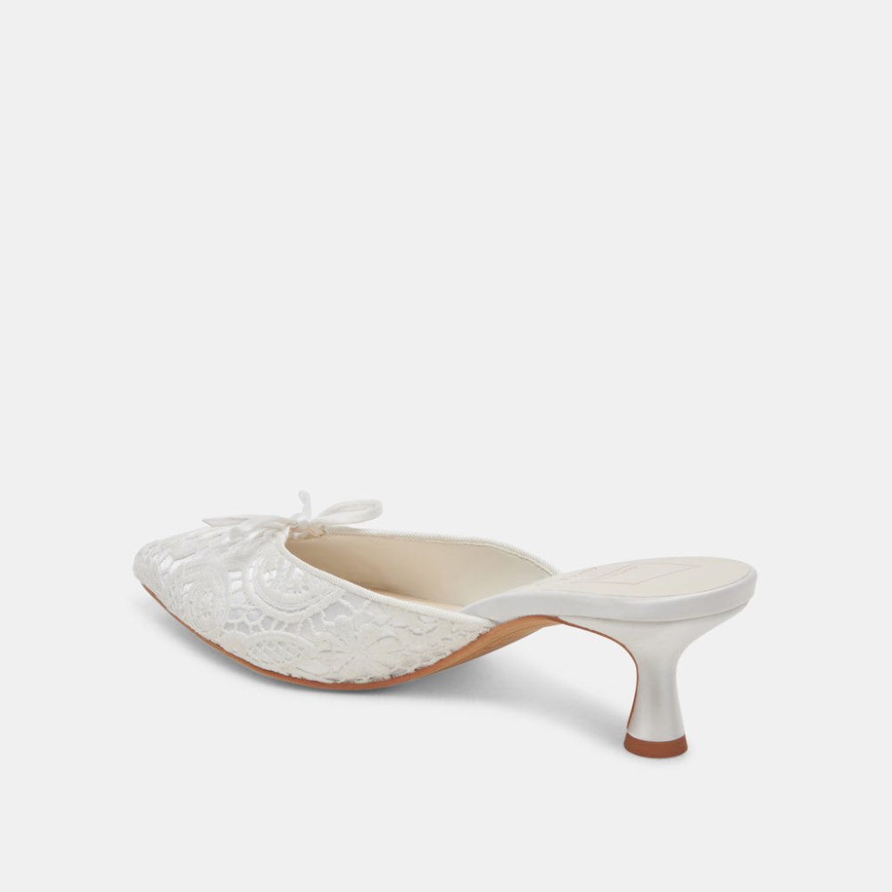 Dolce Vita Camile Heels White Floral Eyelet