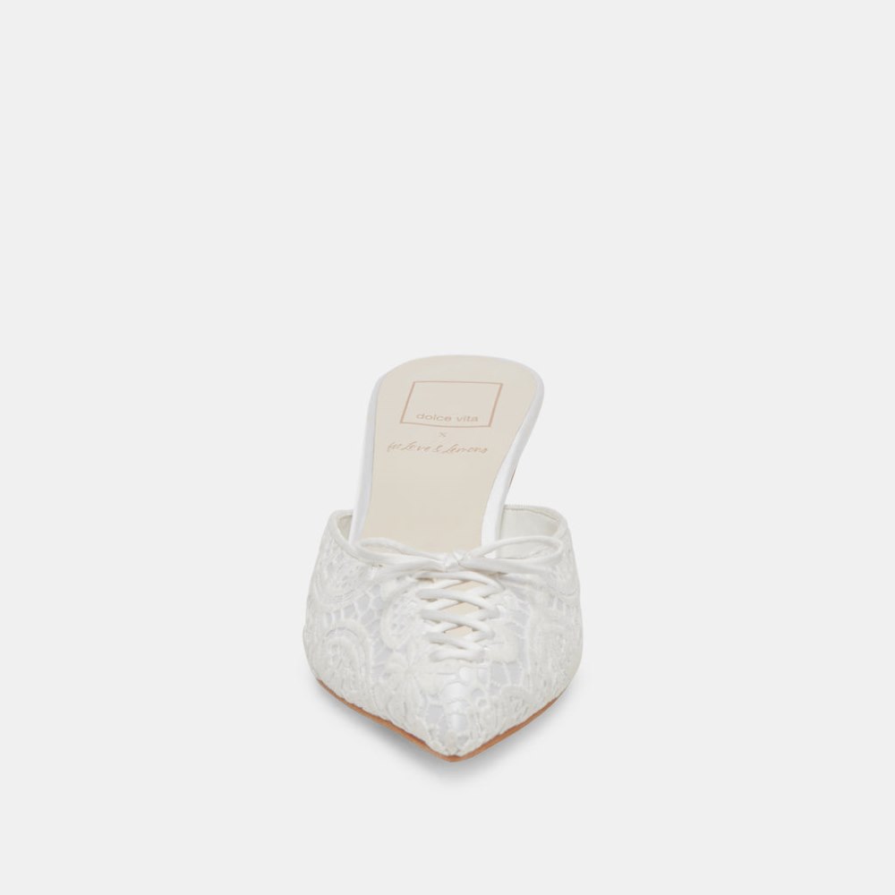 Dolce Vita Camile Heels White Floral Eyelet