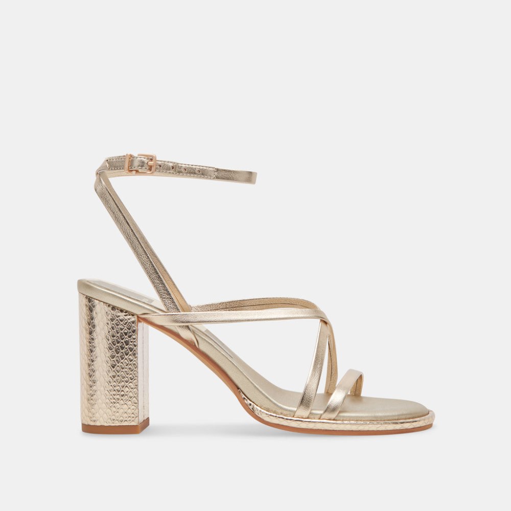 Dolce Vita Barly Heels Light Gold Metallic Leather