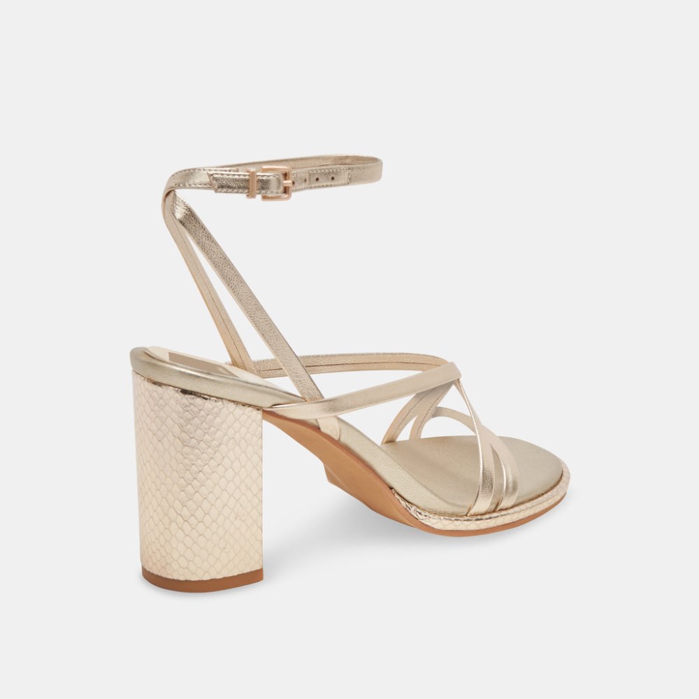 Dolce Vita Barly Heels Light Gold Metallic Leather