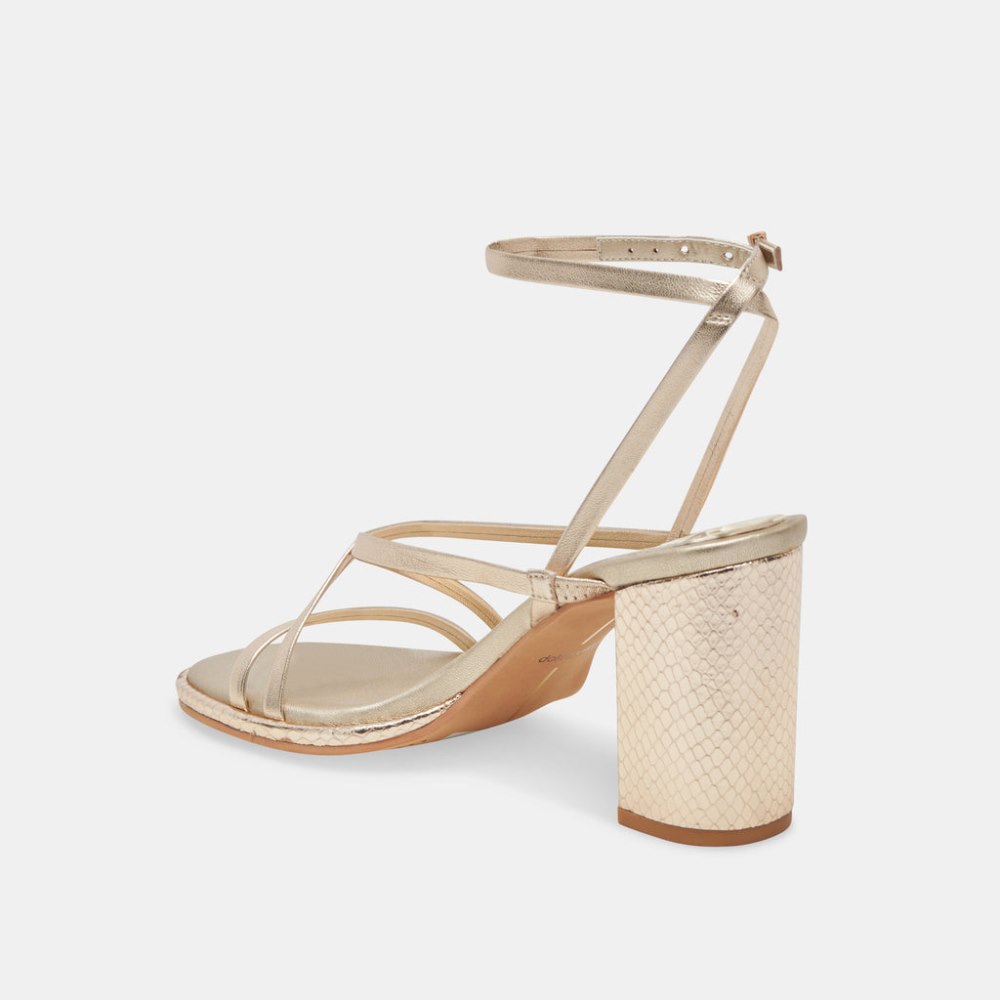 Dolce Vita Barly Heels Light Gold Metallic Leather