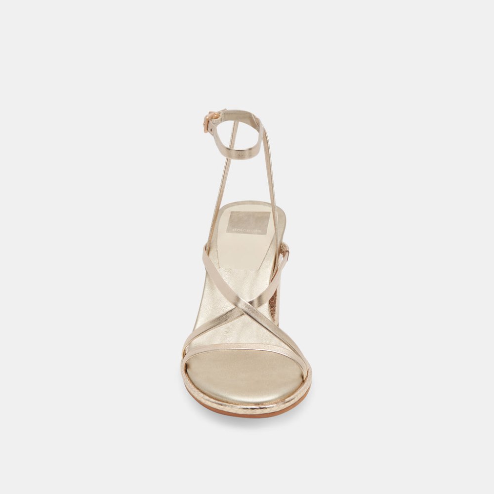 Dolce Vita Barly Heels Light Gold Metallic Leather