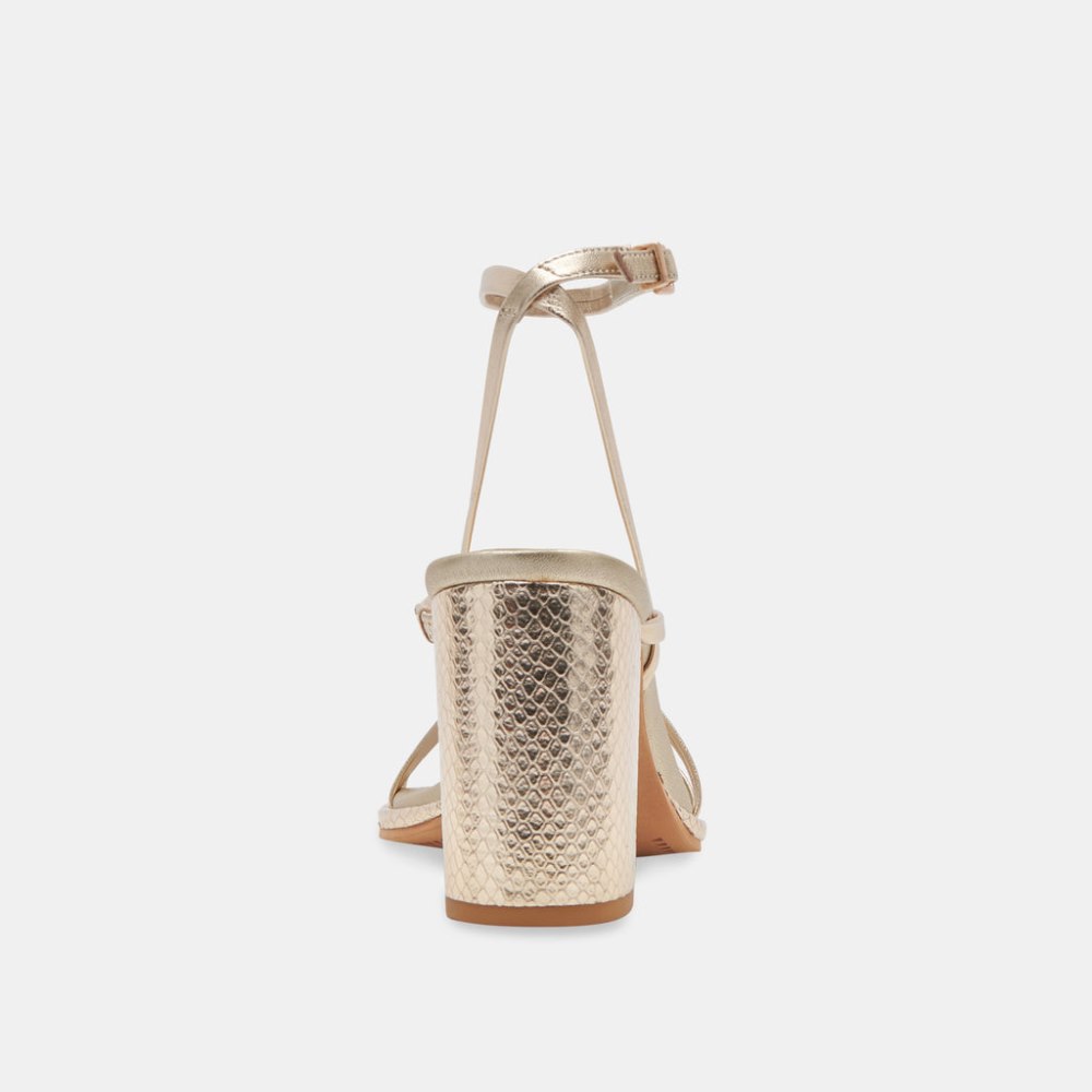 Dolce Vita Barly Heels Light Gold Metallic Leather