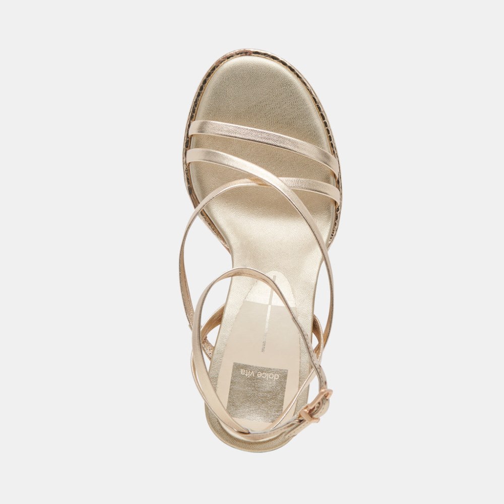 Dolce Vita Barly Heels Light Gold Metallic Leather