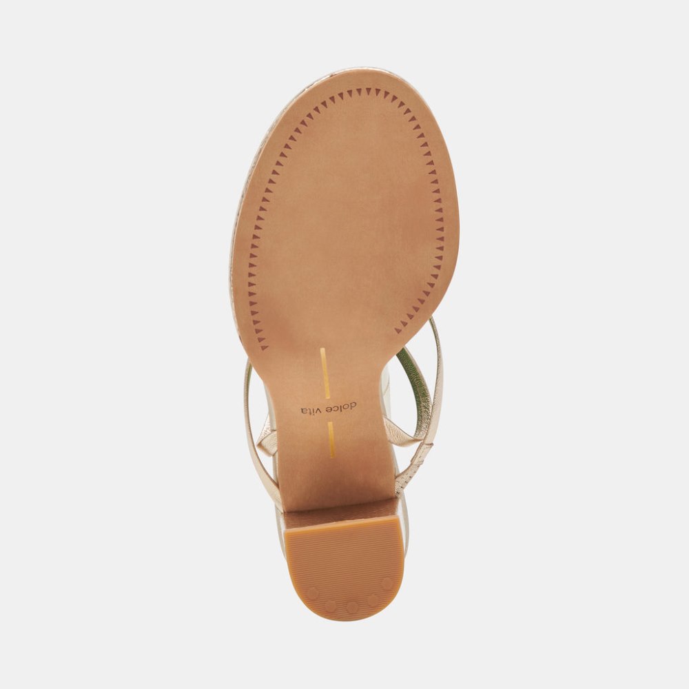 Dolce Vita Barly Heels Light Gold Metallic Leather
