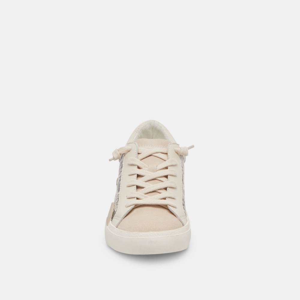 Dolce Vita Zina Sneakers Black White Embossed Snake