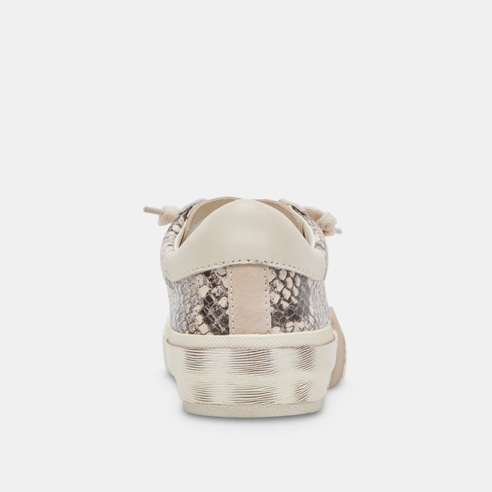 Dolce Vita Zina Sneakers Black White Embossed Snake