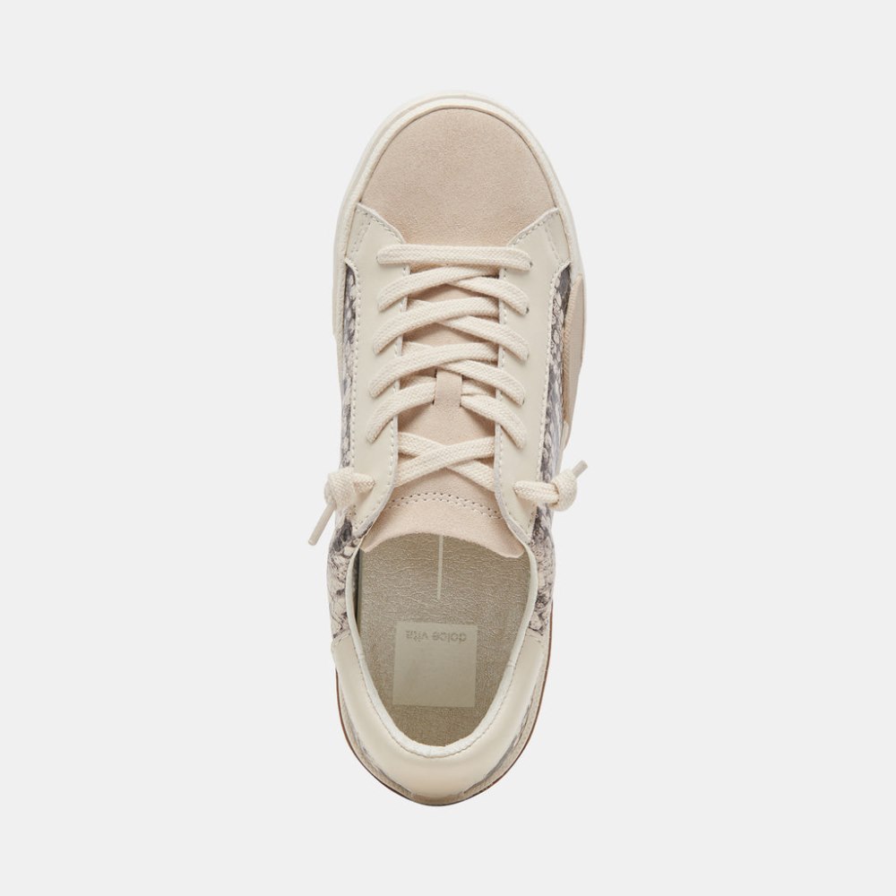 Dolce Vita Zina Sneakers Black White Embossed Snake