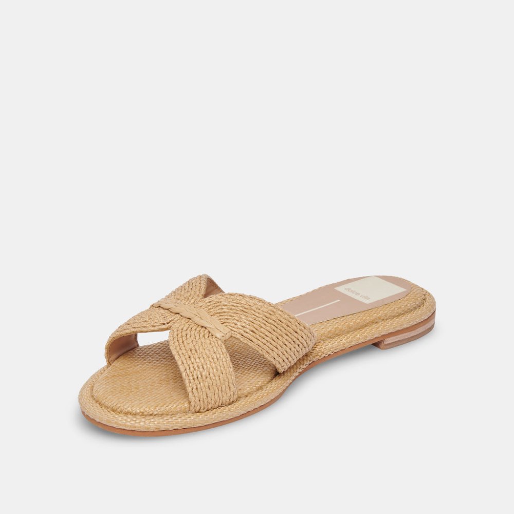 Dolce Vita Atomic Wide Sandals Lt Natural Raffia