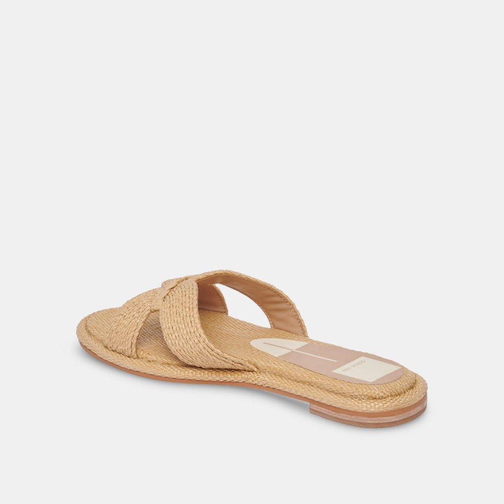 Dolce Vita Atomic Wide Sandals Lt Natural Raffia