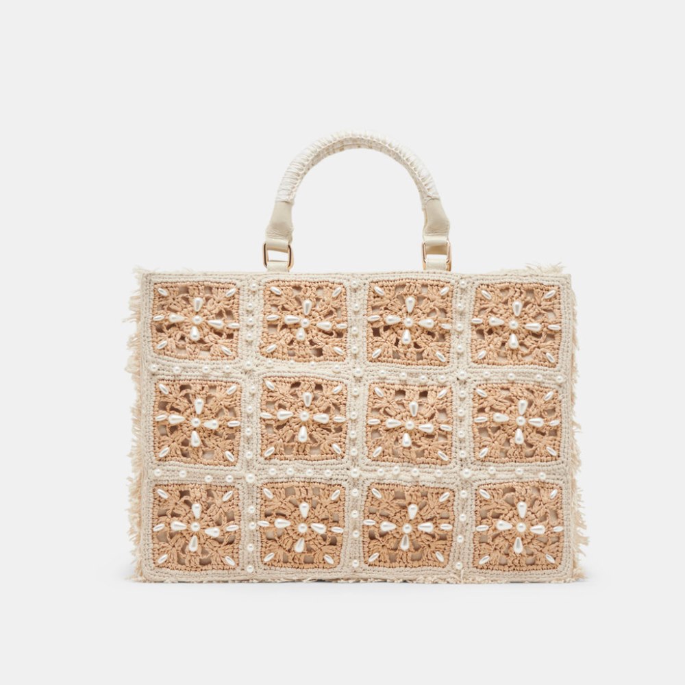 Dolce Vita Lottie Tote Natural Pearl Raffia