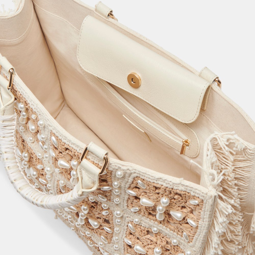 Dolce Vita Lottie Tote Natural Pearl Raffia