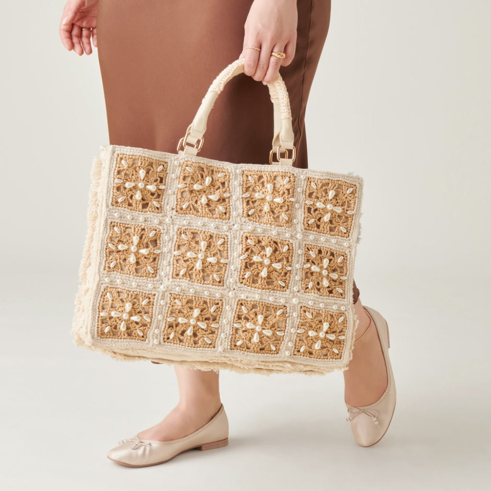 Dolce Vita Lottie Tote Natural Pearl Raffia