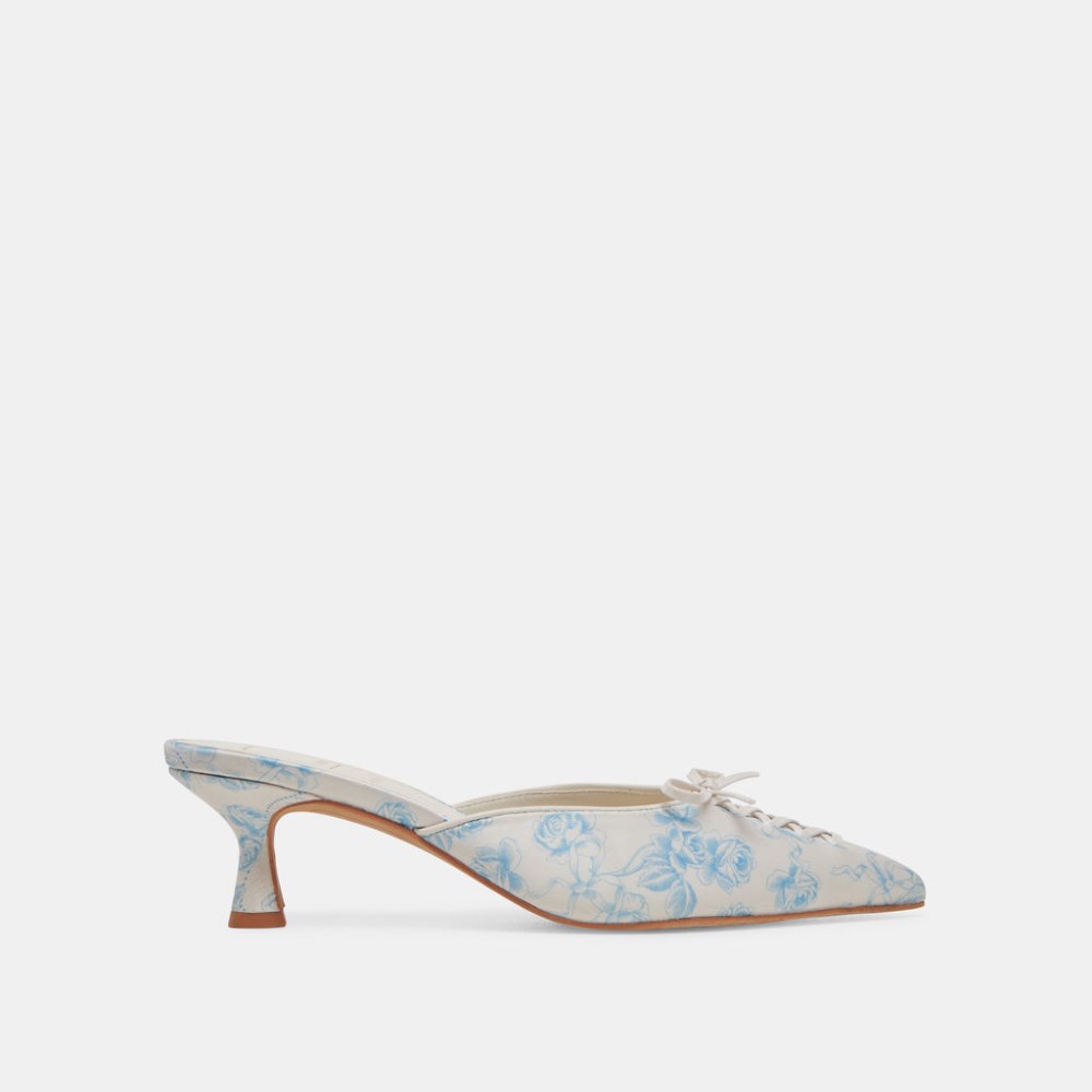 Dolce Vita Camile Wide Heels Blue Floral Fabric