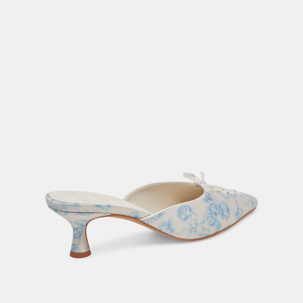 Dolce Vita Camile Wide Heels Blue Floral Fabric