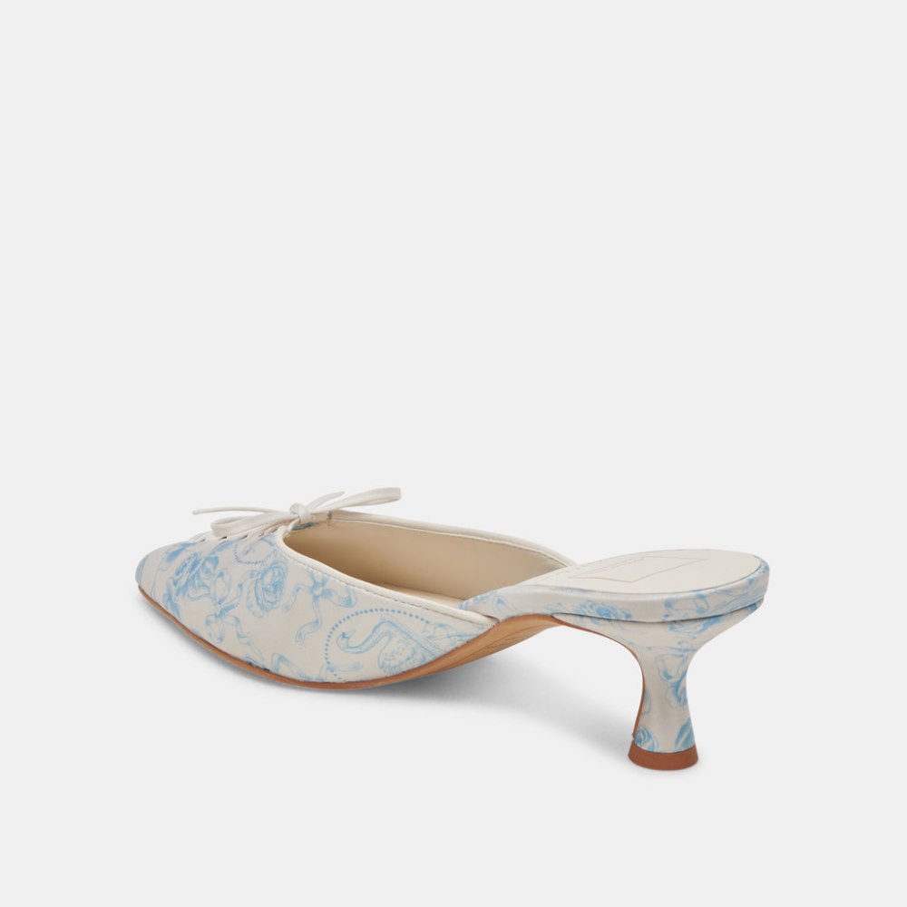 Dolce Vita Camile Wide Heels Blue Floral Fabric