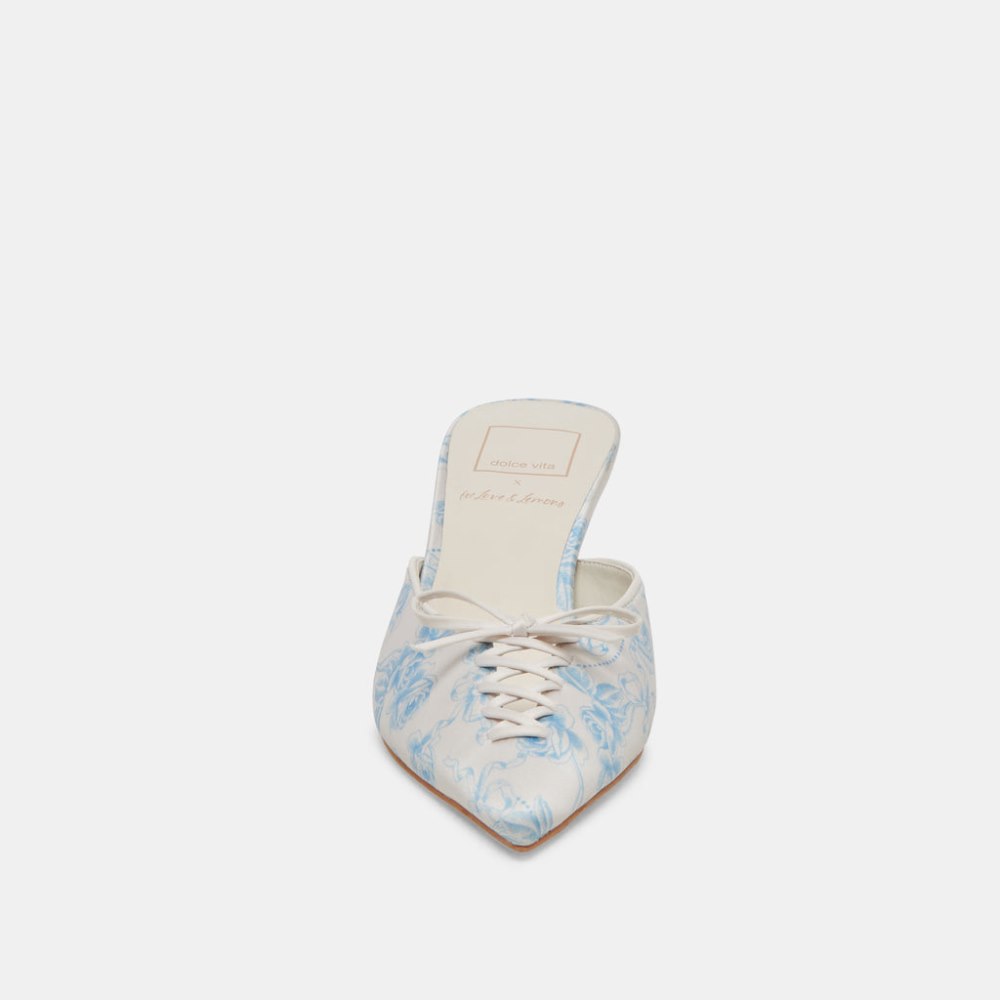 Dolce Vita Camile Wide Heels Blue Floral Fabric