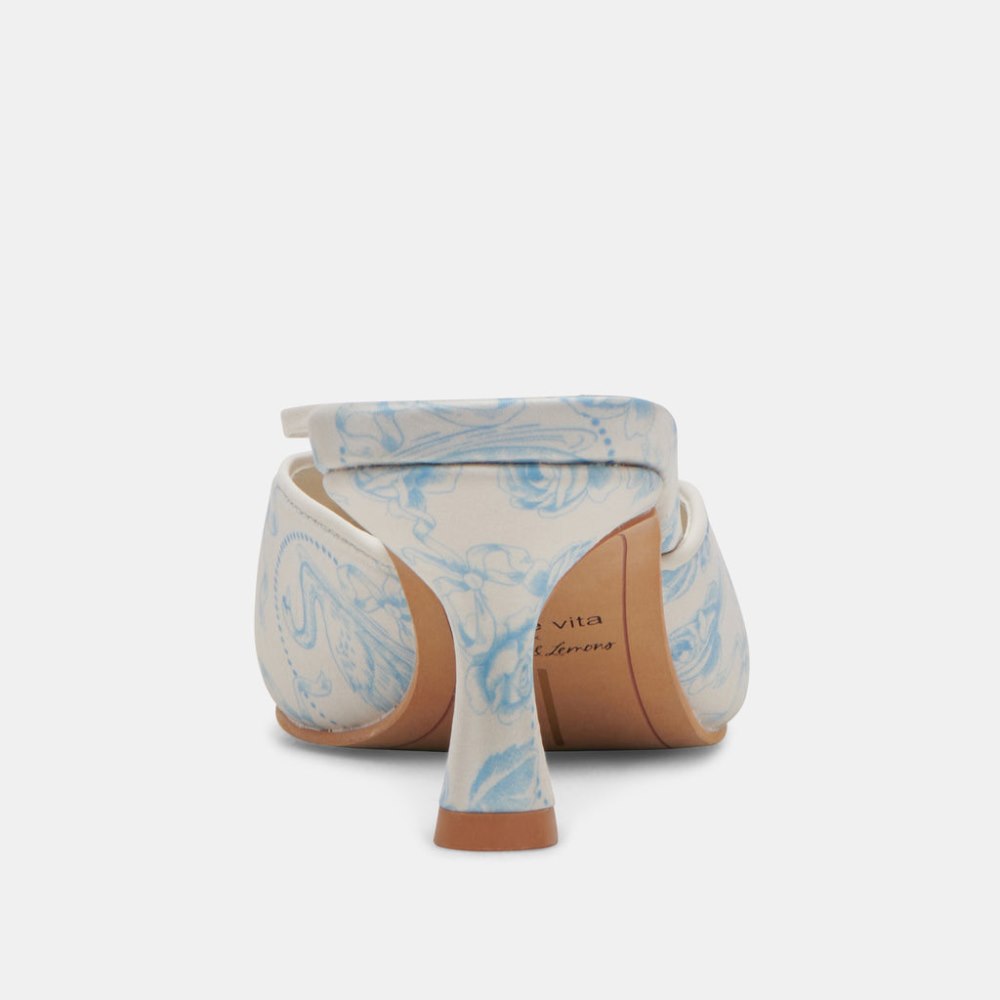 Dolce Vita Camile Wide Heels Blue Floral Fabric