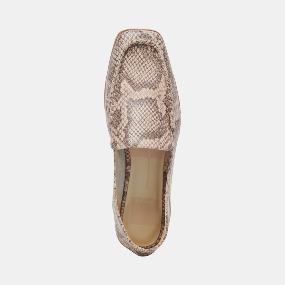 Dolce Vita Beny Flats Sand Snake Embossed