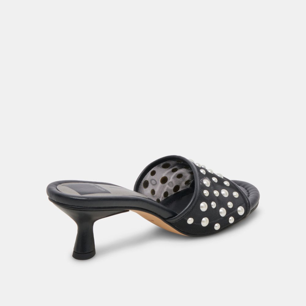 Dolce Vita Meeza Pearl Heels Onyx Mesh