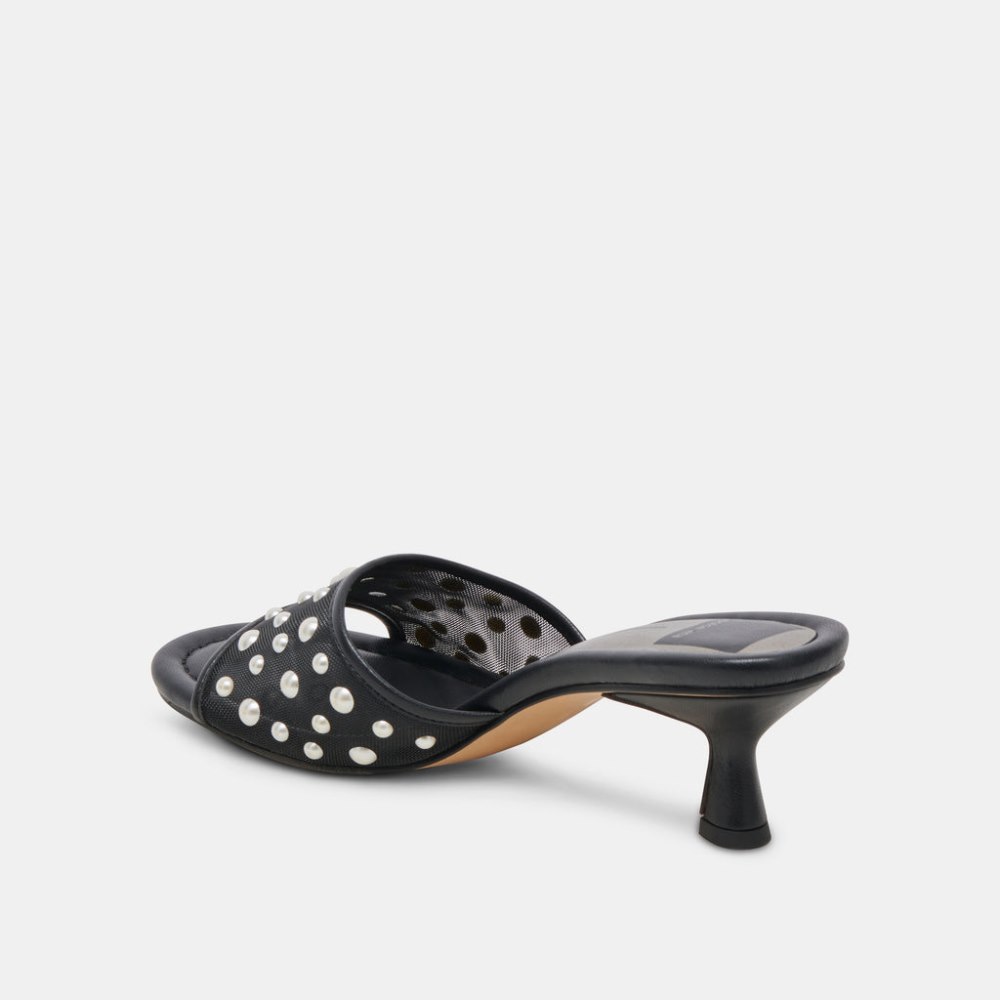 Dolce Vita Meeza Pearl Heels Onyx Mesh