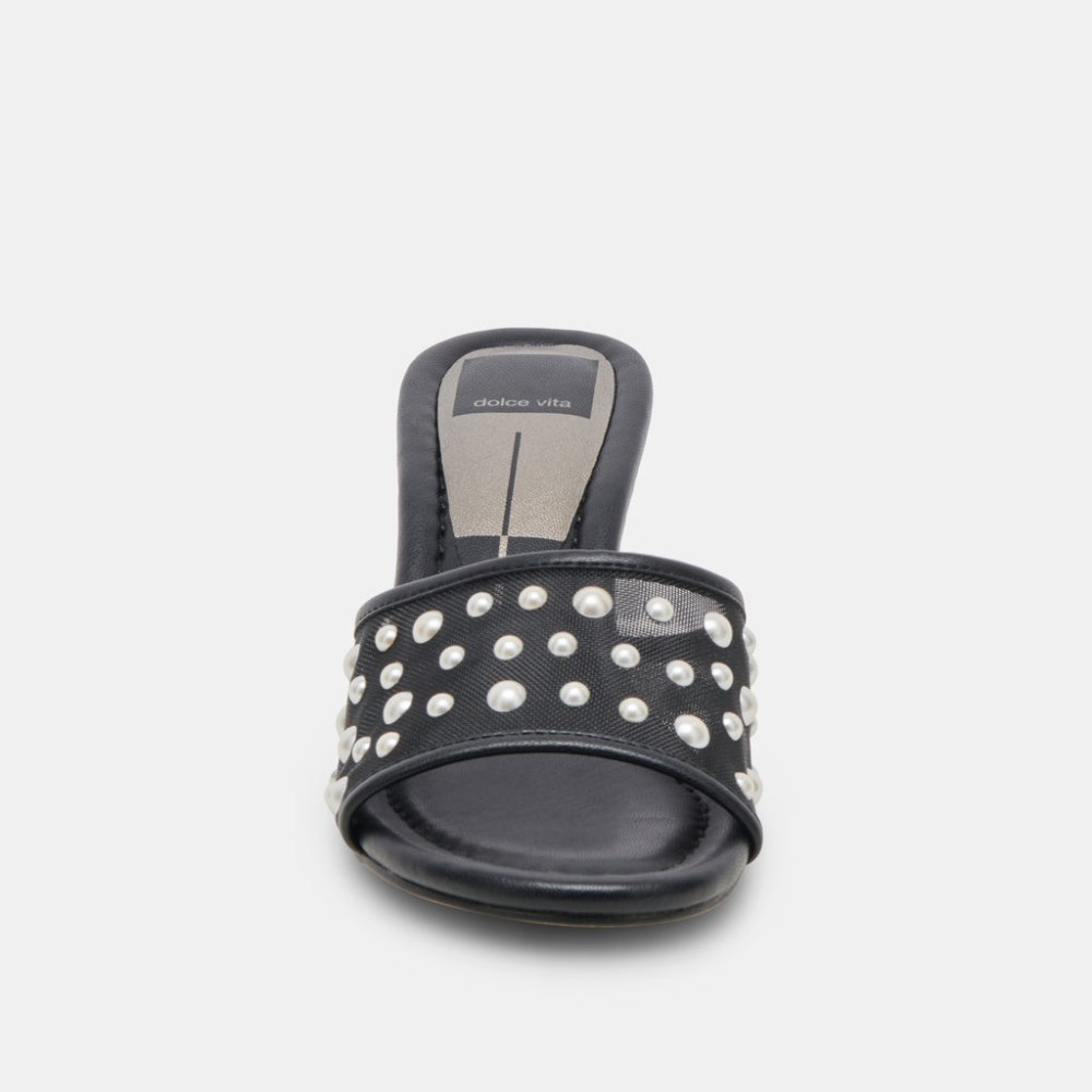 Dolce Vita Meeza Pearl Heels Onyx Mesh