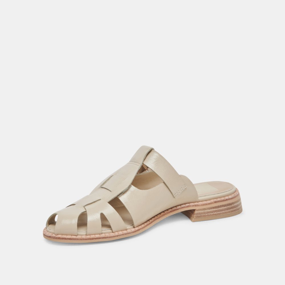 Dolce Vita Hippie Flats Sand Crinkle Patent
