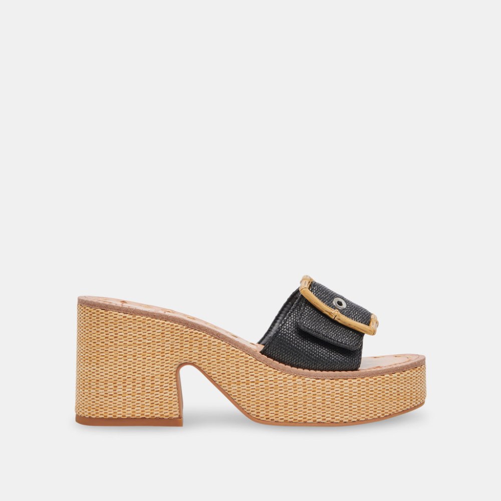 Dolce Vita Era Heels Onyx Raffia