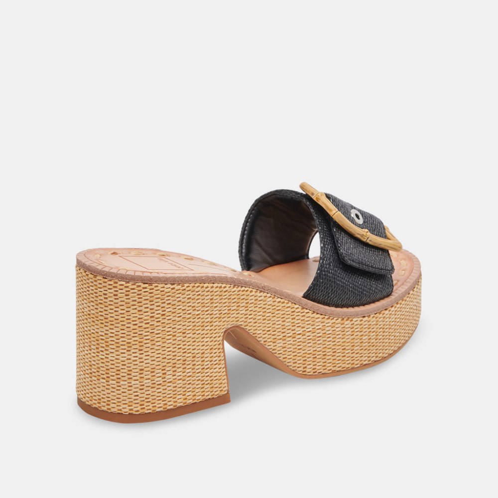 Dolce Vita Era Heels Onyx Raffia