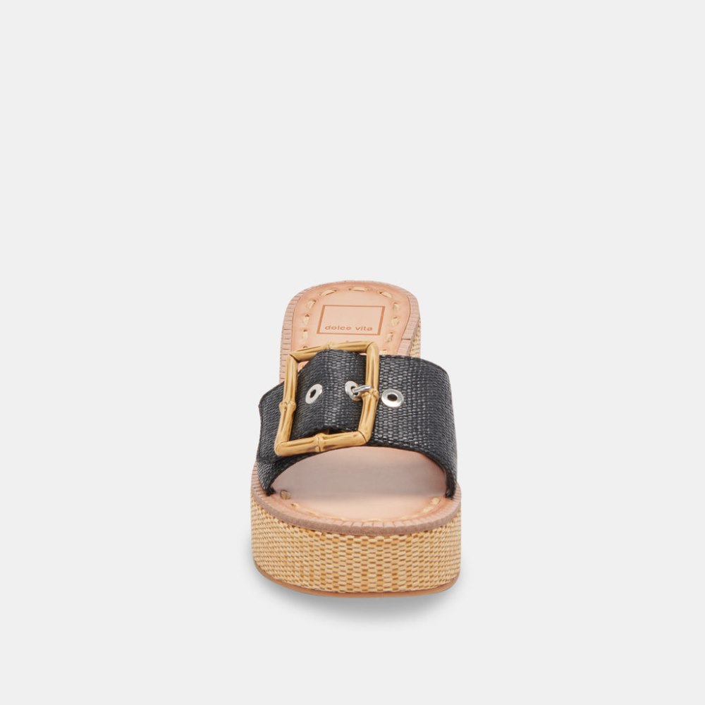 Dolce Vita Era Heels Onyx Raffia