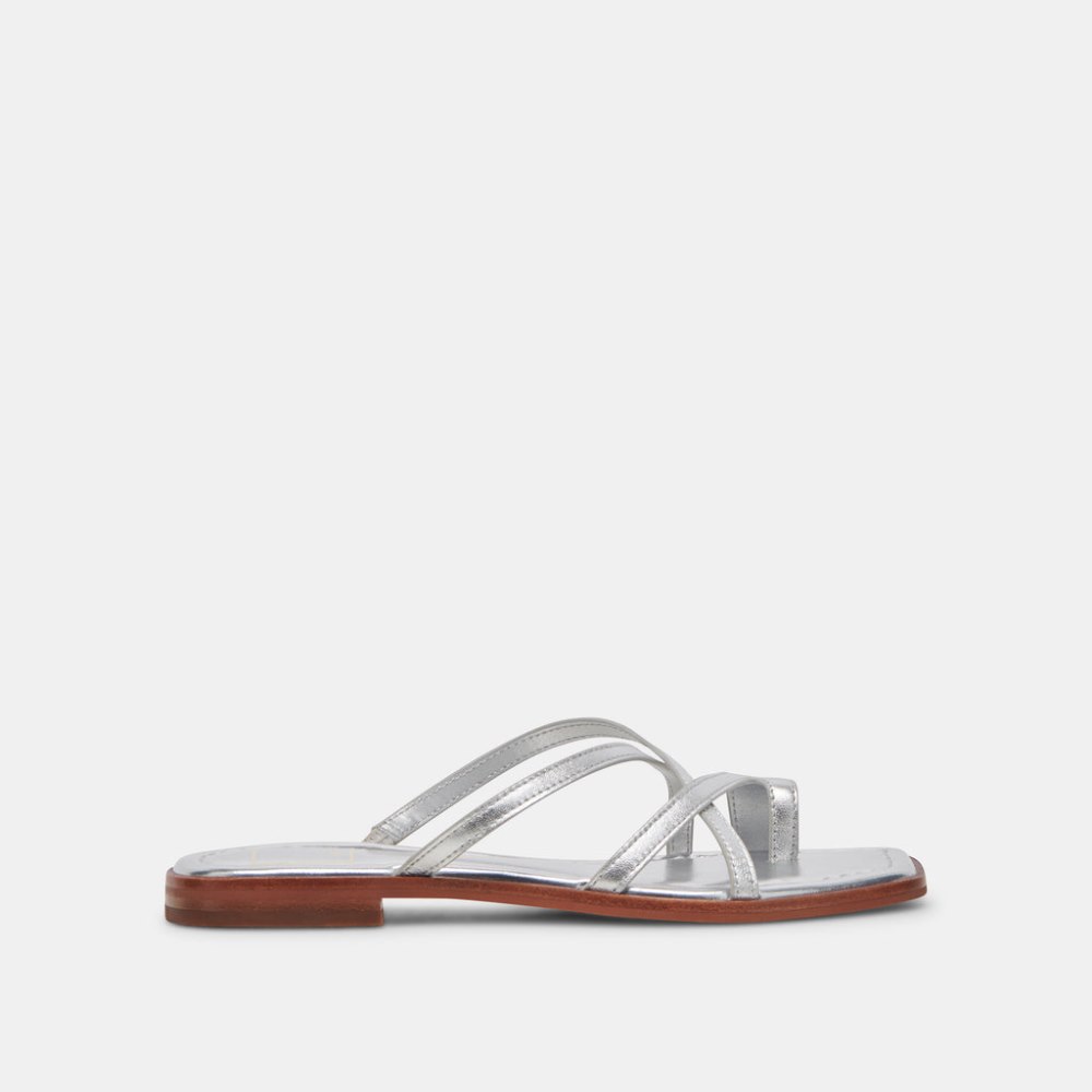 Dolce Vita Indigo Sandals Silver Distressed Leather