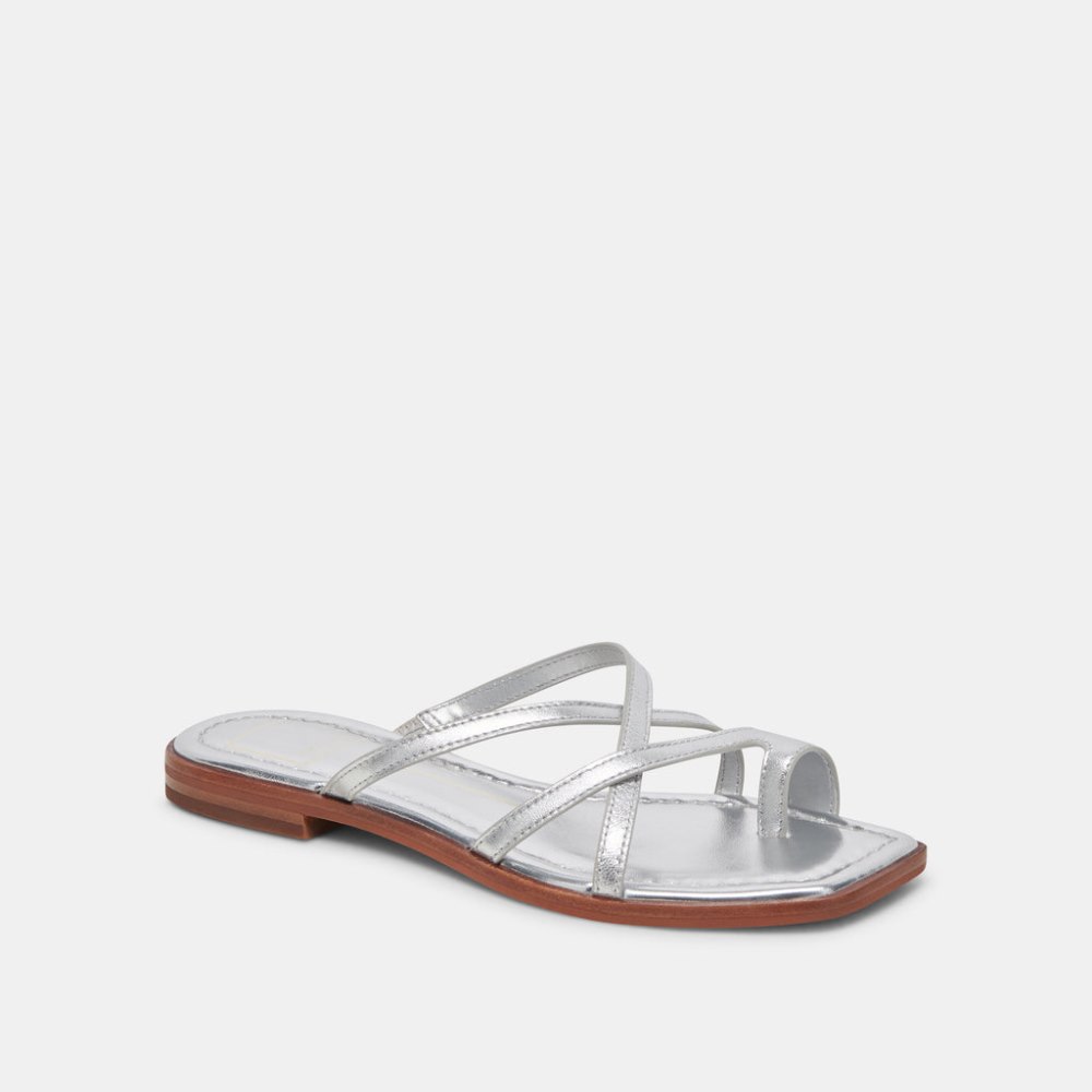 Dolce Vita Indigo Sandals Silver Distressed Leather