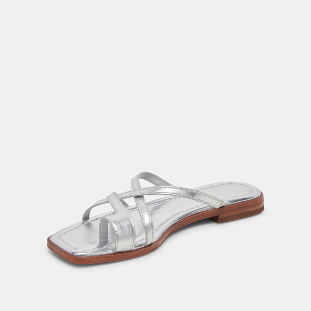 Dolce Vita Indigo Sandals Silver Distressed Leather