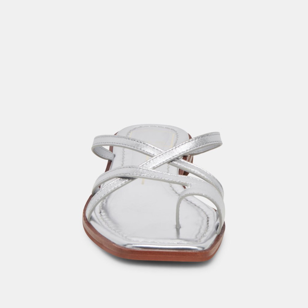 Dolce Vita Indigo Sandals Silver Distressed Leather