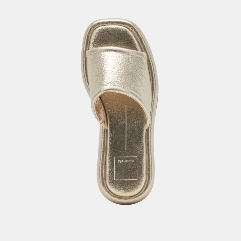 Dolce Vita Aisha Sandals Gold Metallic Leather