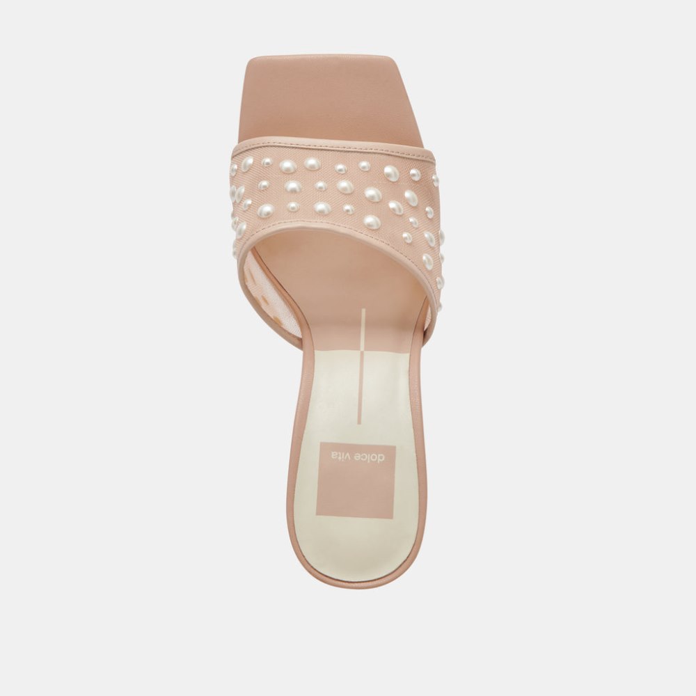 Dolce Vita Narda Pearl Heels Blush Mesh