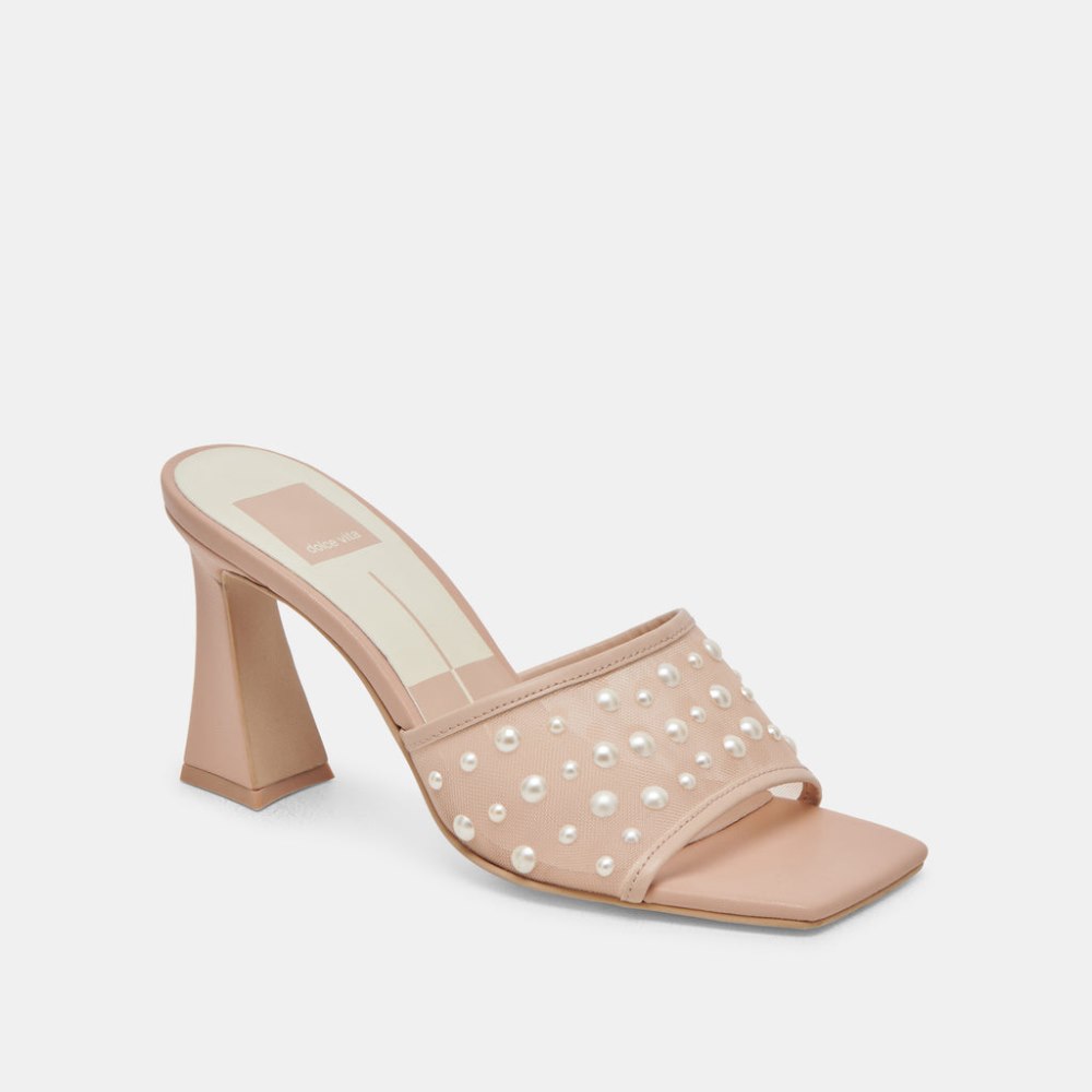 Dolce Vita Narda Pearl Heels Blush Mesh