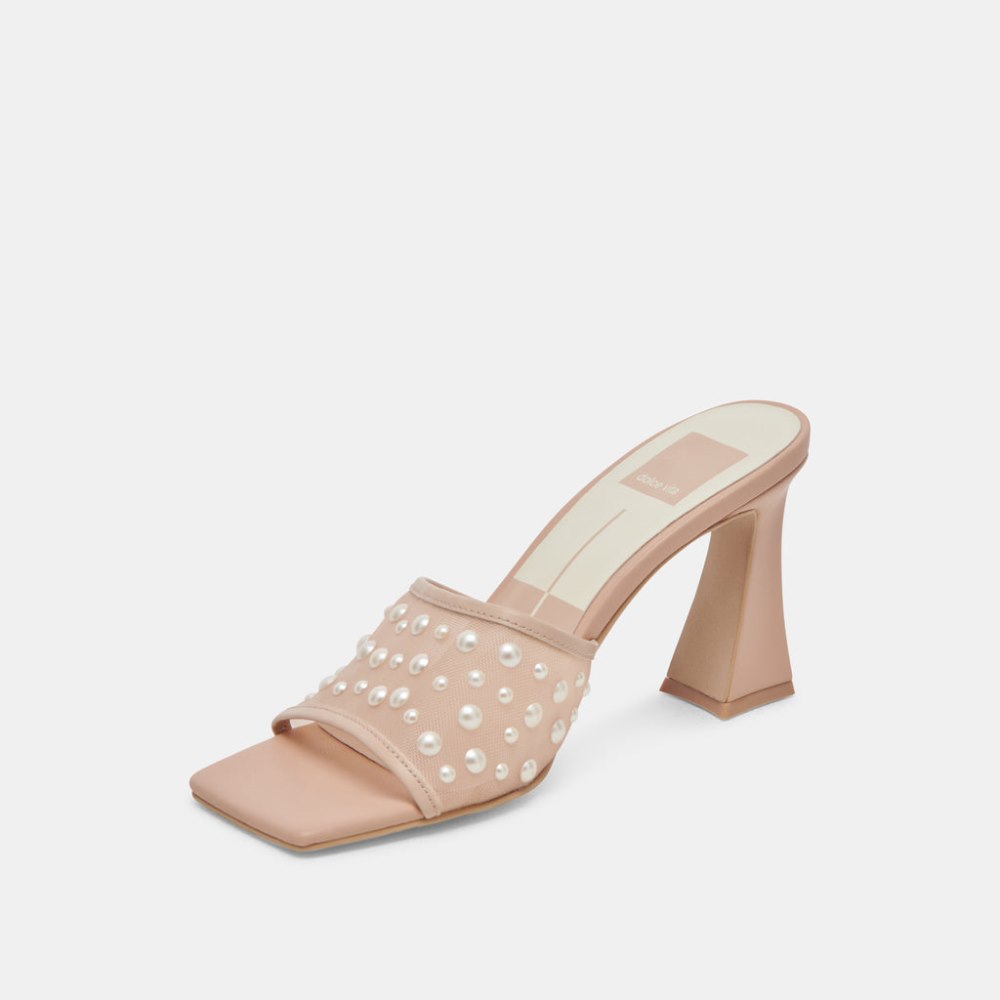Dolce Vita Narda Pearl Heels Blush Mesh