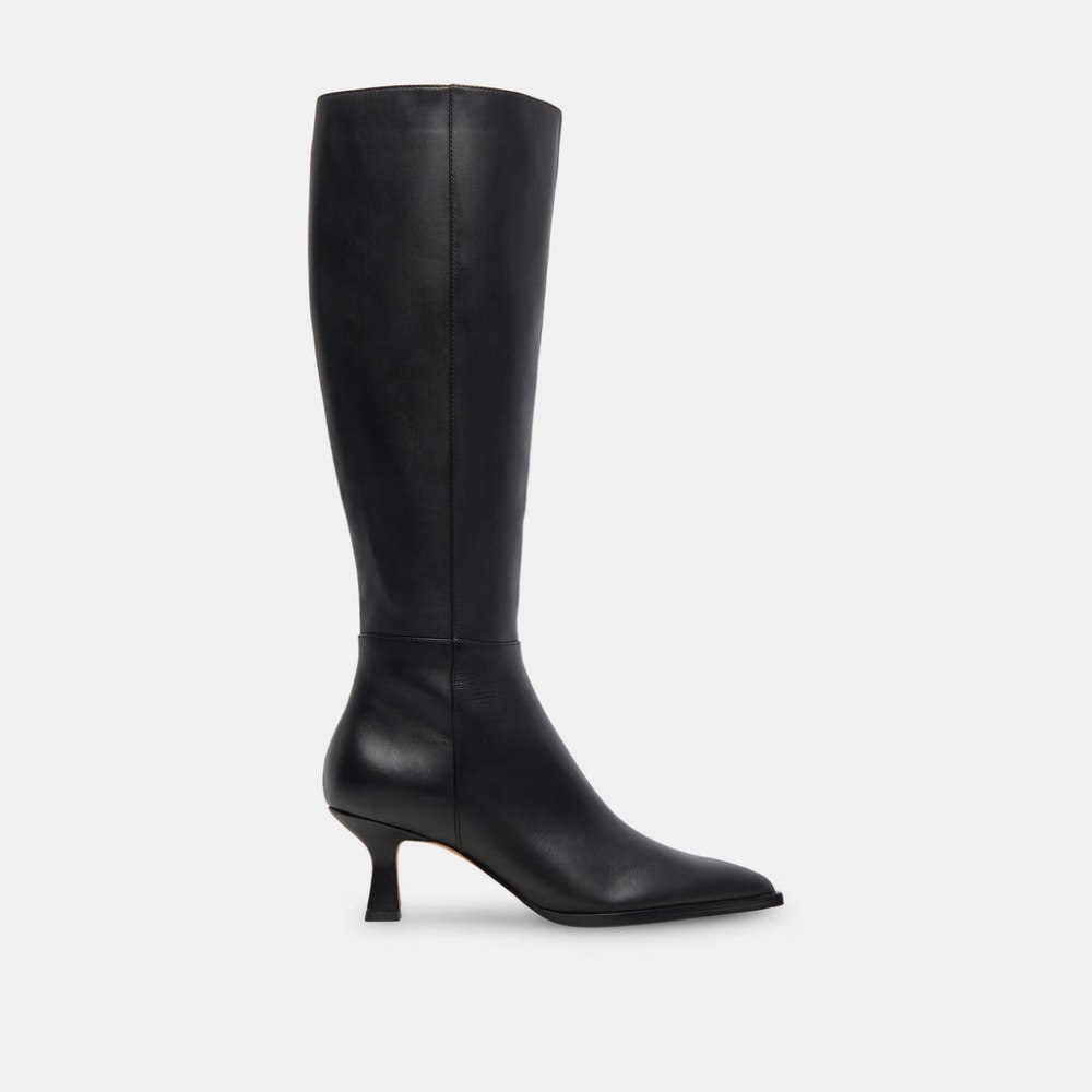 Dolce Vita Auggie Wide Calf Boots Black Leather