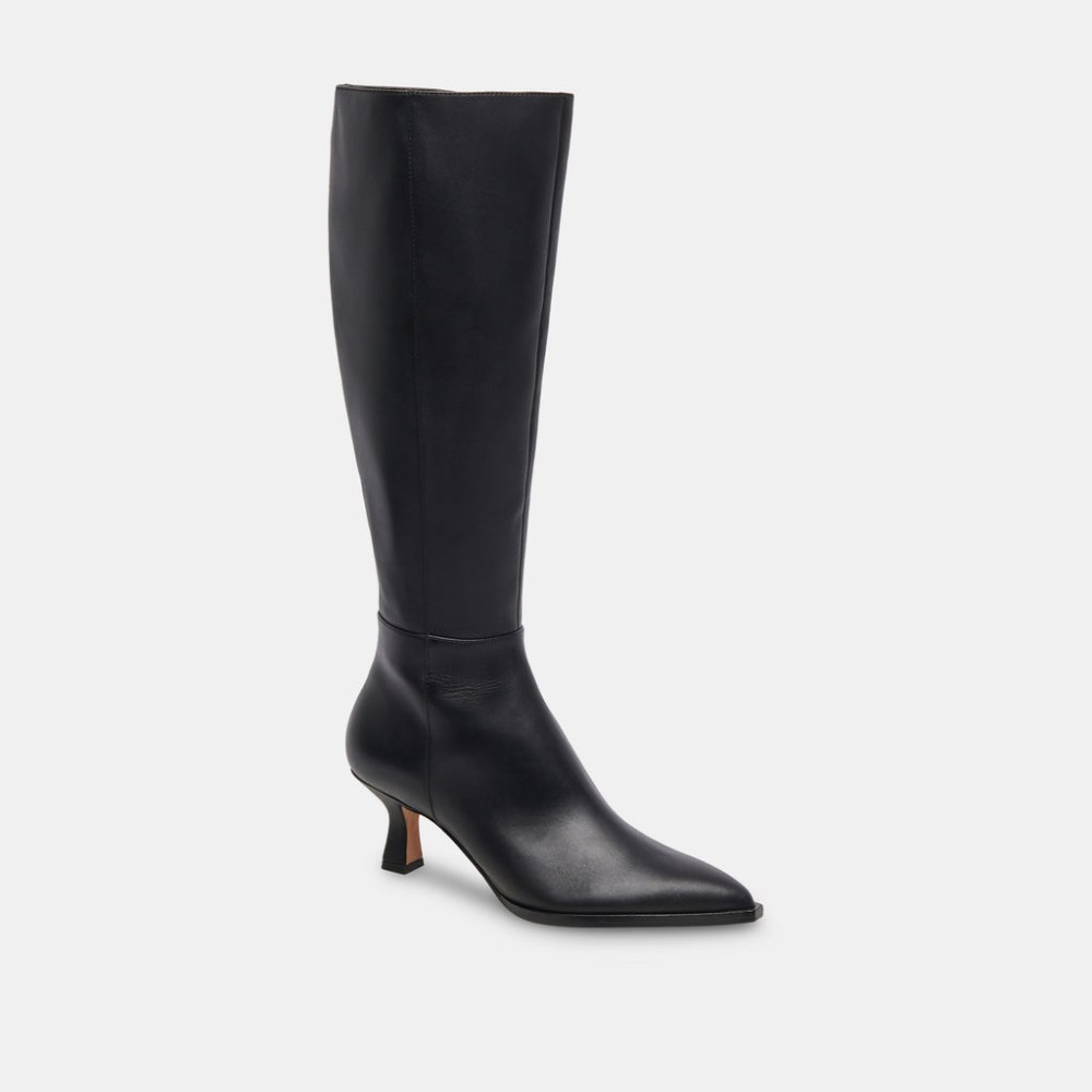 Dolce Vita Auggie Wide Calf Boots Black Leather