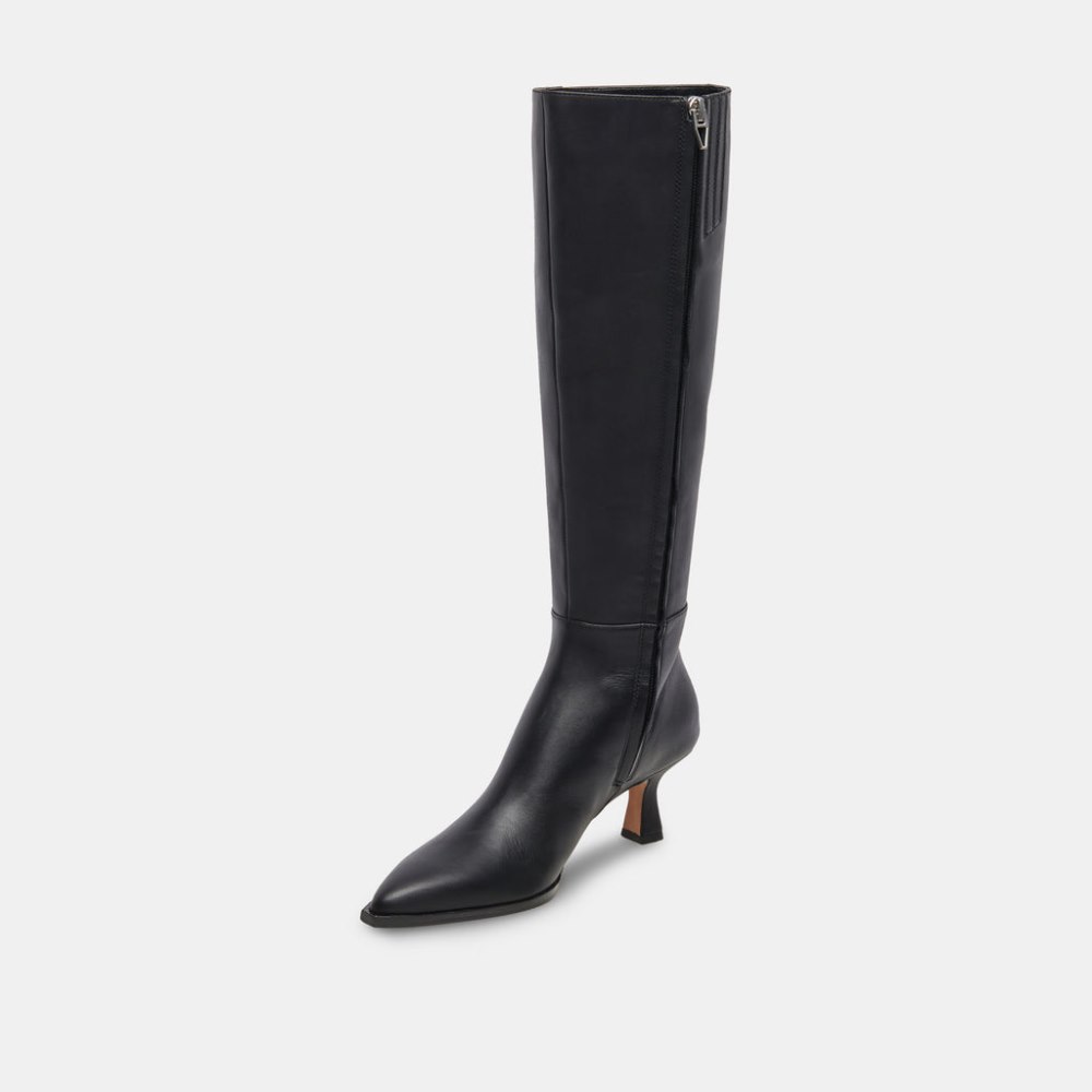 Dolce Vita Auggie Wide Calf Boots Black Leather