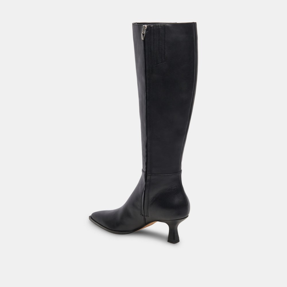 Dolce Vita Auggie Wide Calf Boots Black Leather