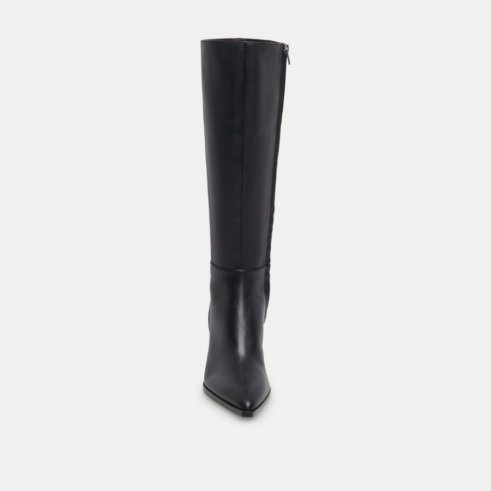 Dolce Vita Auggie Wide Calf Boots Black Leather